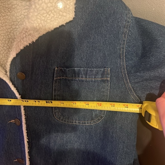 🐈⬛Cat Denim Sherpa Lined Embroidered Coat - Picture 15 of 16